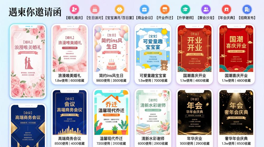 零成本搞定开业电子请柬！氛围感开业庆典一站式落地攻略